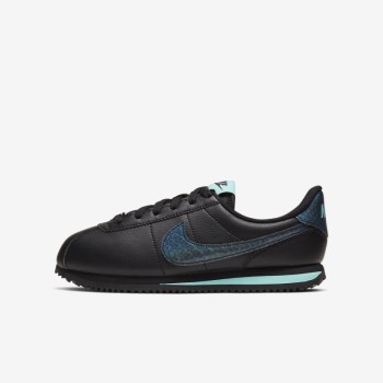 Nike Cortez Basic - Nagyobb Gyerek Utcai Cipő - Fekete/Kék/Fekete